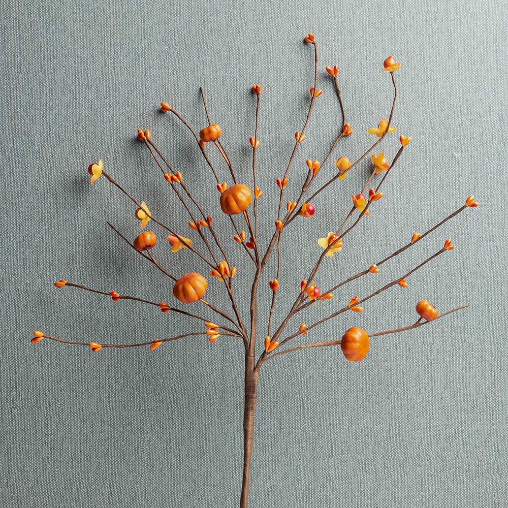 6 Pack Fall Berry Stems 17" Tall Orange Berry Picks Artificial Floral Picks for Vases Centerpieces AutumnThanksgiving Harvest Festival Celebration(Orange)